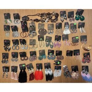 Paparazzi Jewelry Mixed Lot Of 50 Mostly Large Dangle Earrings